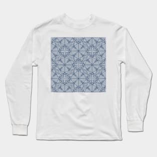 Geo Squares Navy Blue Long Sleeve T-Shirt